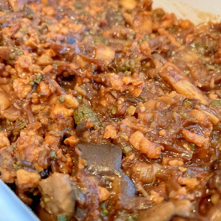 つくしと大豆ミートミンチの肉味噌風 プラントベース